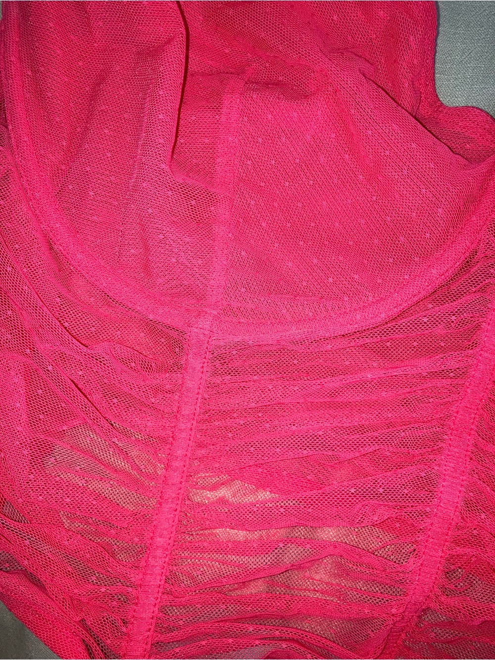 No Boundaries Neon Pink Sheer Bustier Crop Top - Picture 3 of 7